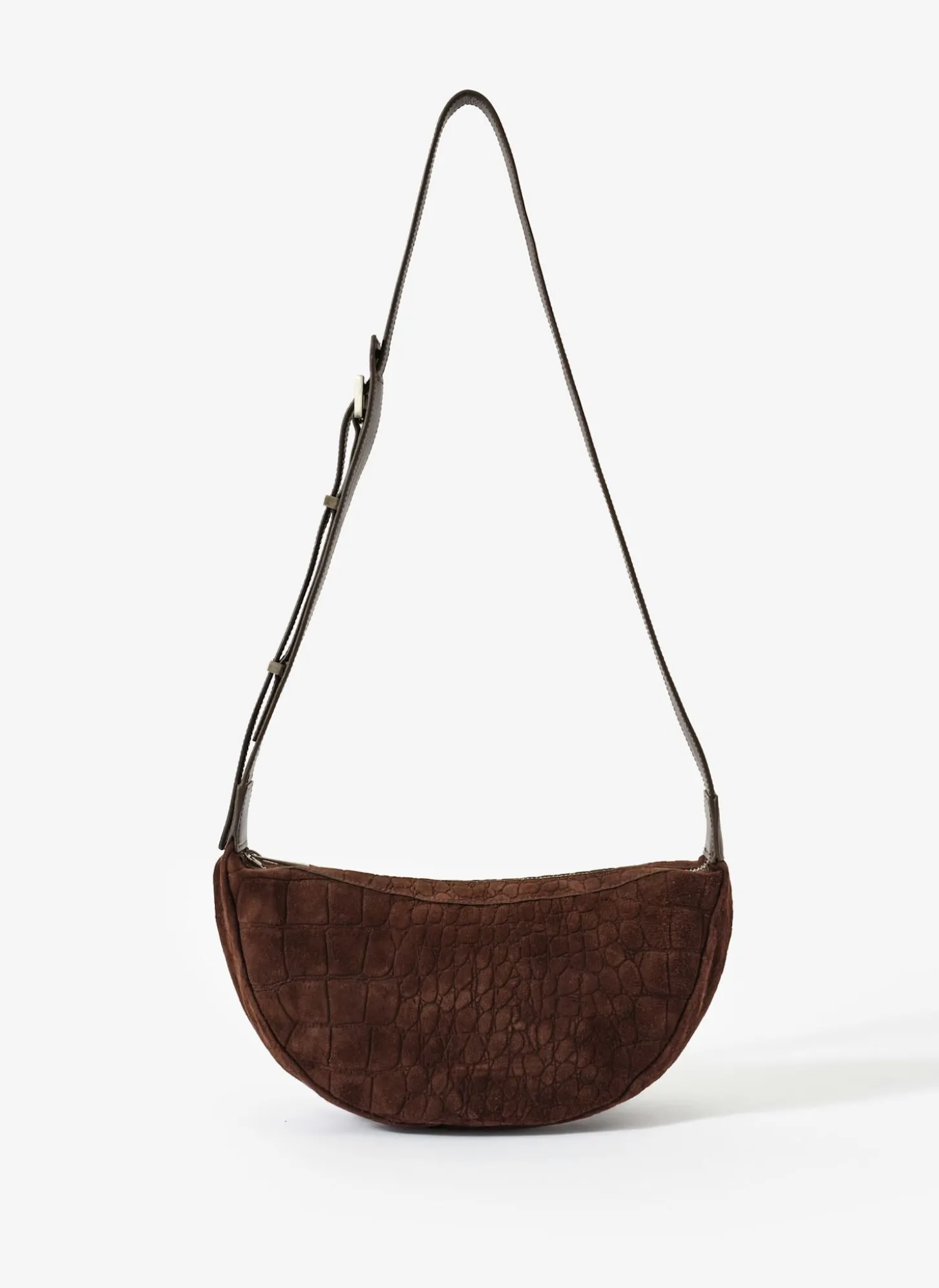 Dolly Brown Textured Suede Scoop Sling Bag