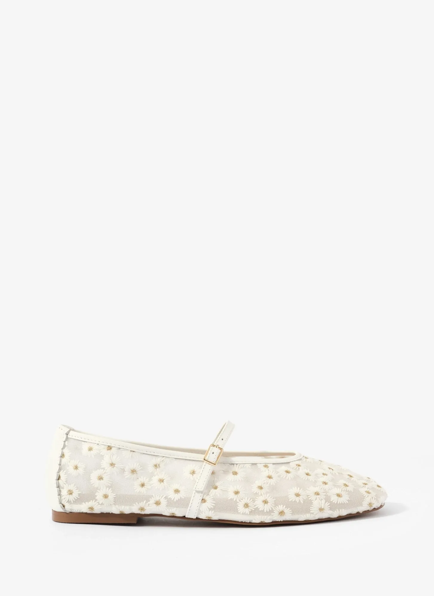 Flora Cream Mesh Ballet Flats