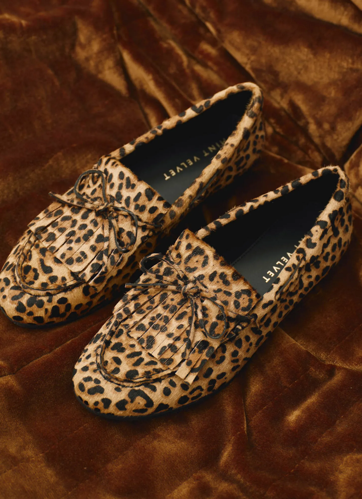 Gaia Leopard Print Textured Loafers