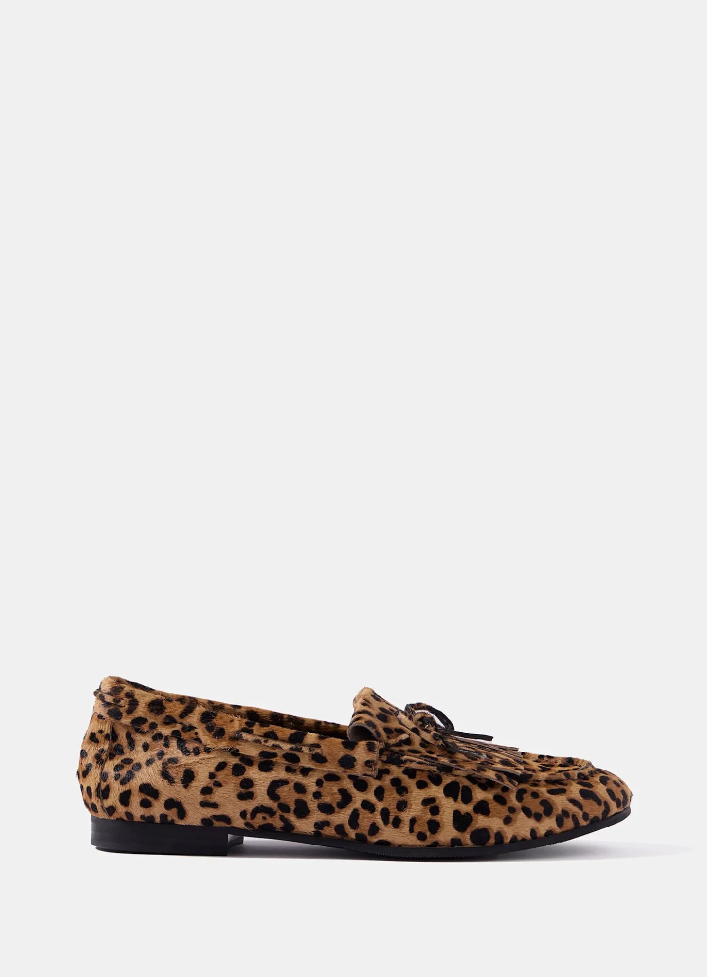 Gaia Leopard Print Textured Loafers