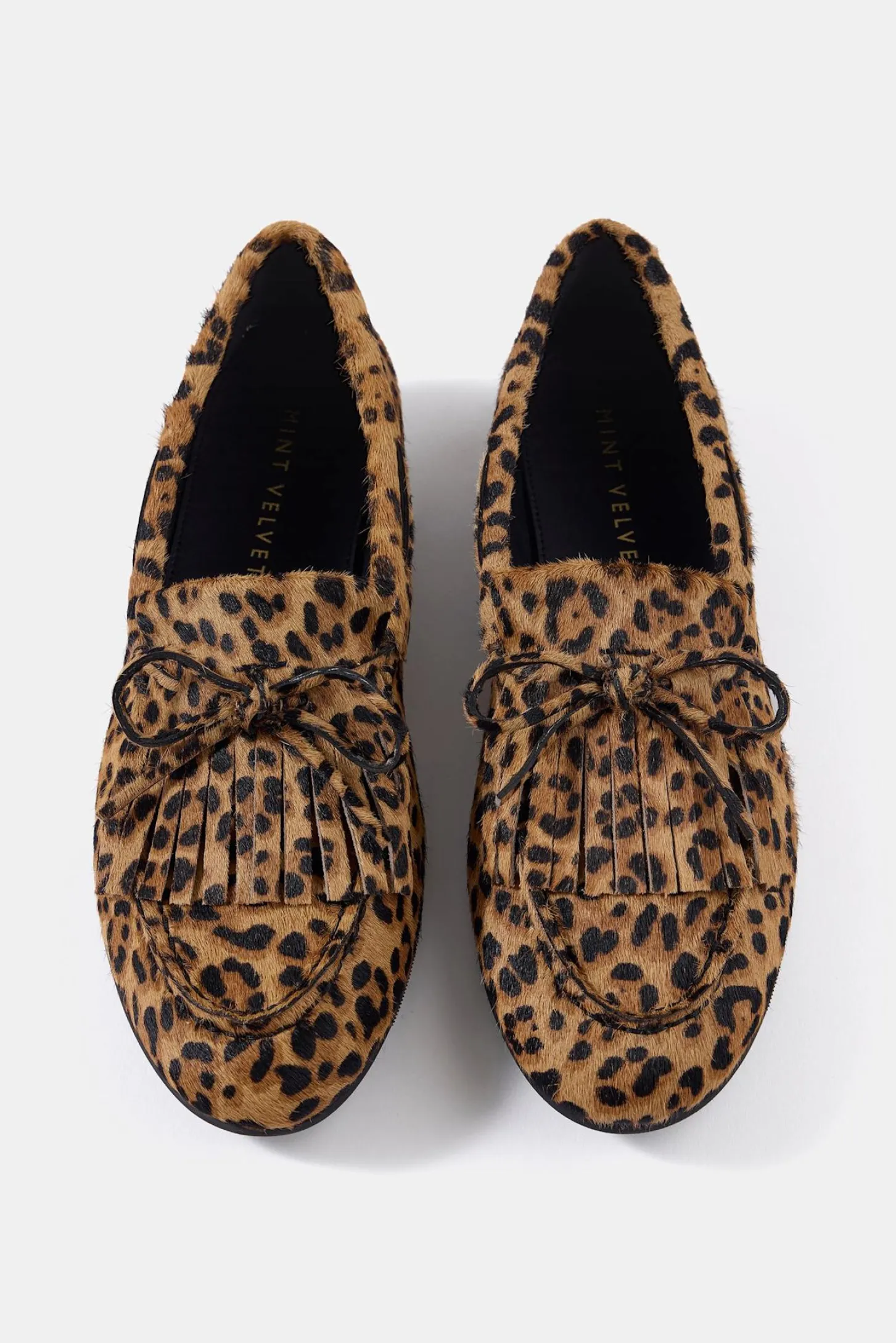 Gaia Leopard Print Textured Loafers
