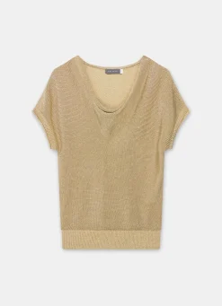 Gold Metallic Knit Top