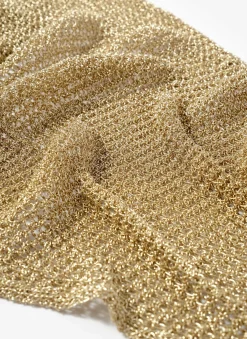 Gold Metallic Mini Triangle Neck Scarf