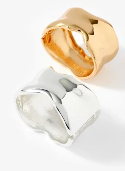 Gold Tone Clean Wave Bangle