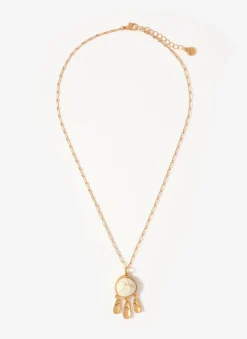 Gold Tone Drop Pendant Necklace