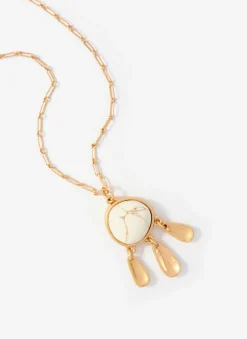 Gold Tone Drop Pendant Necklace