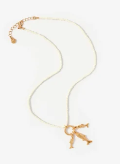 Gold Tone Fish Charm Necklace