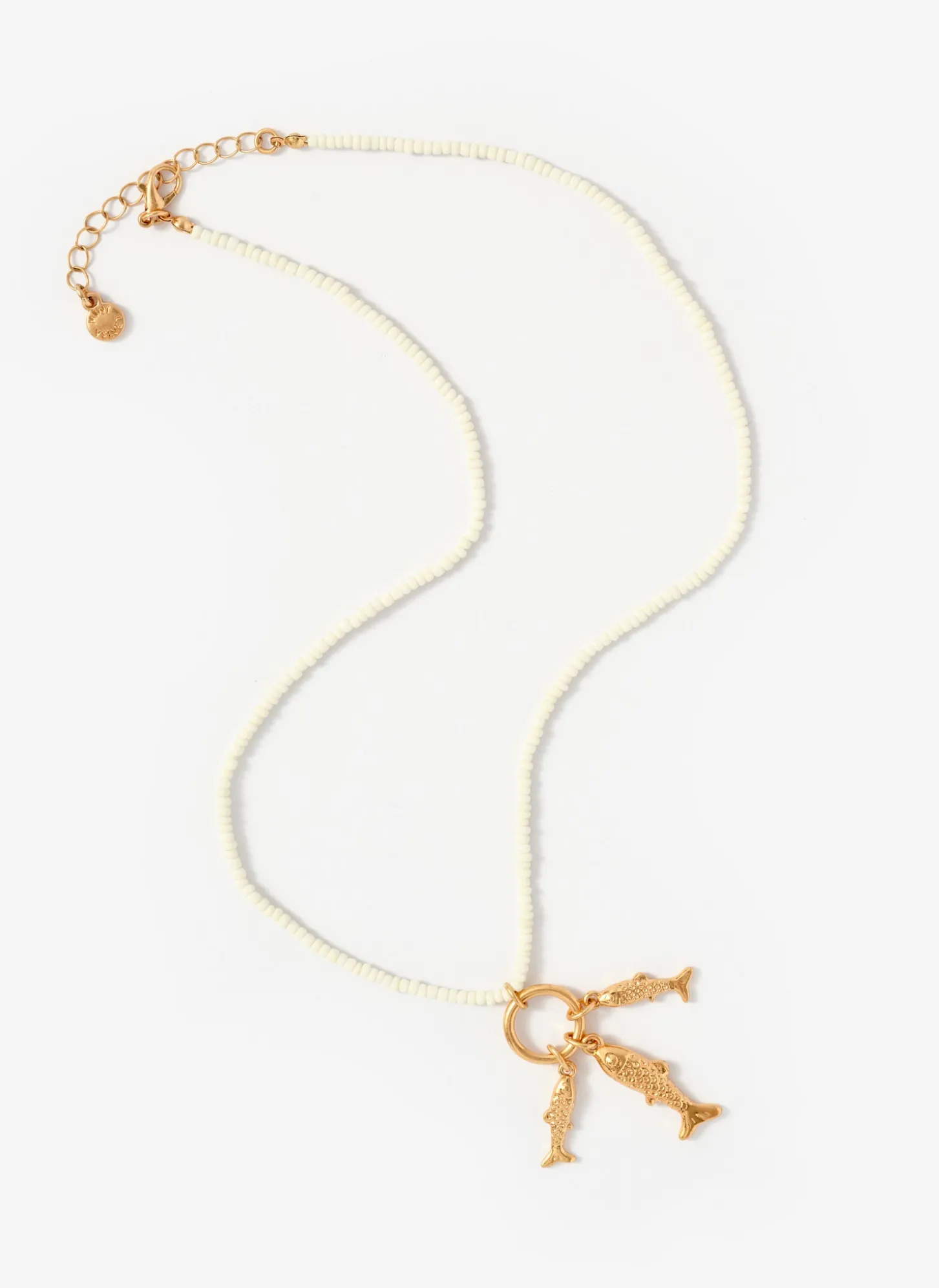Gold Tone Fish Charm Necklace