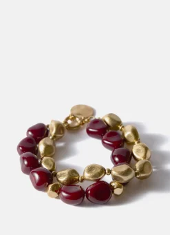 Gold Tone Layered Resin Bracelet