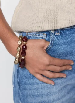 Gold Tone Layered Resin Bracelet