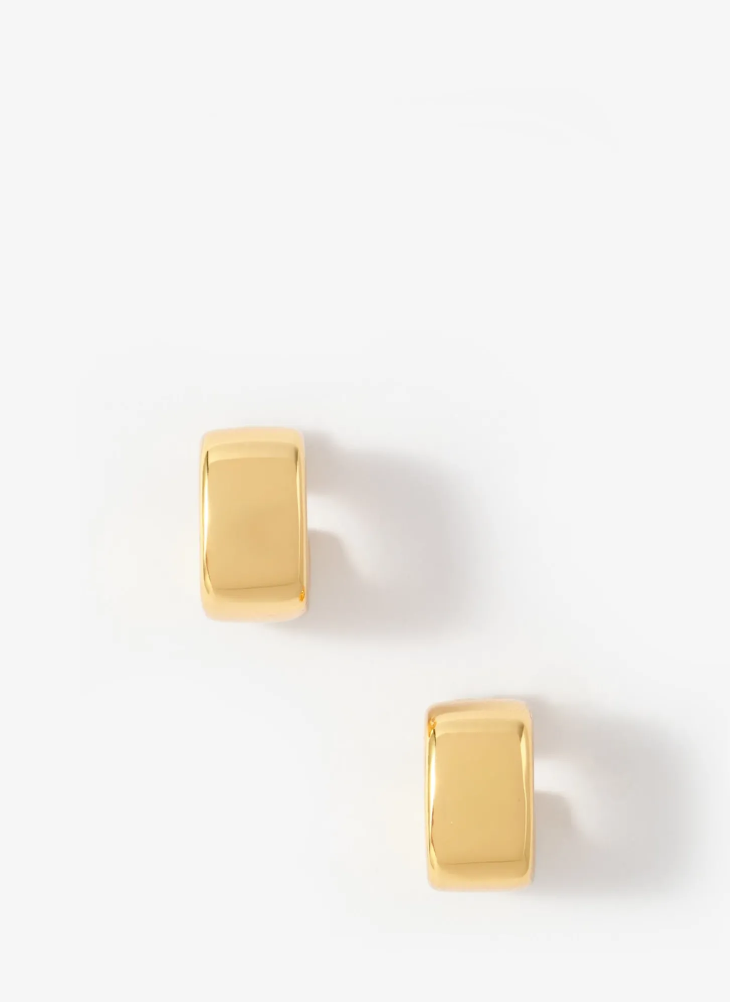 Gold Tone Mini Rounded Square Hoop Earrings