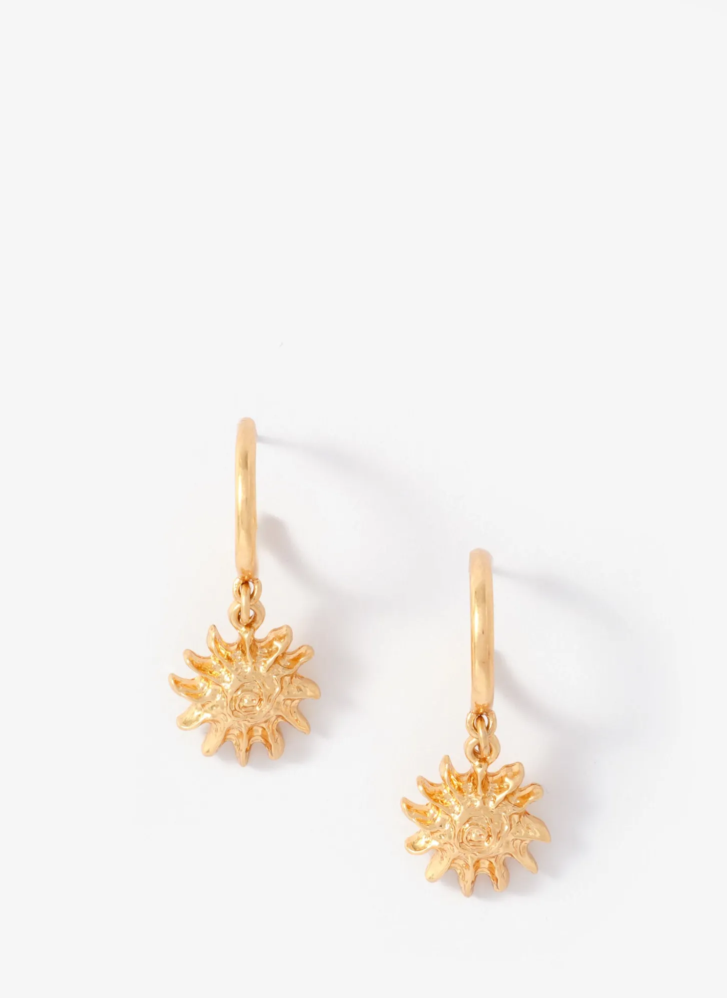 Gold Tone Mini Sun Earrings
