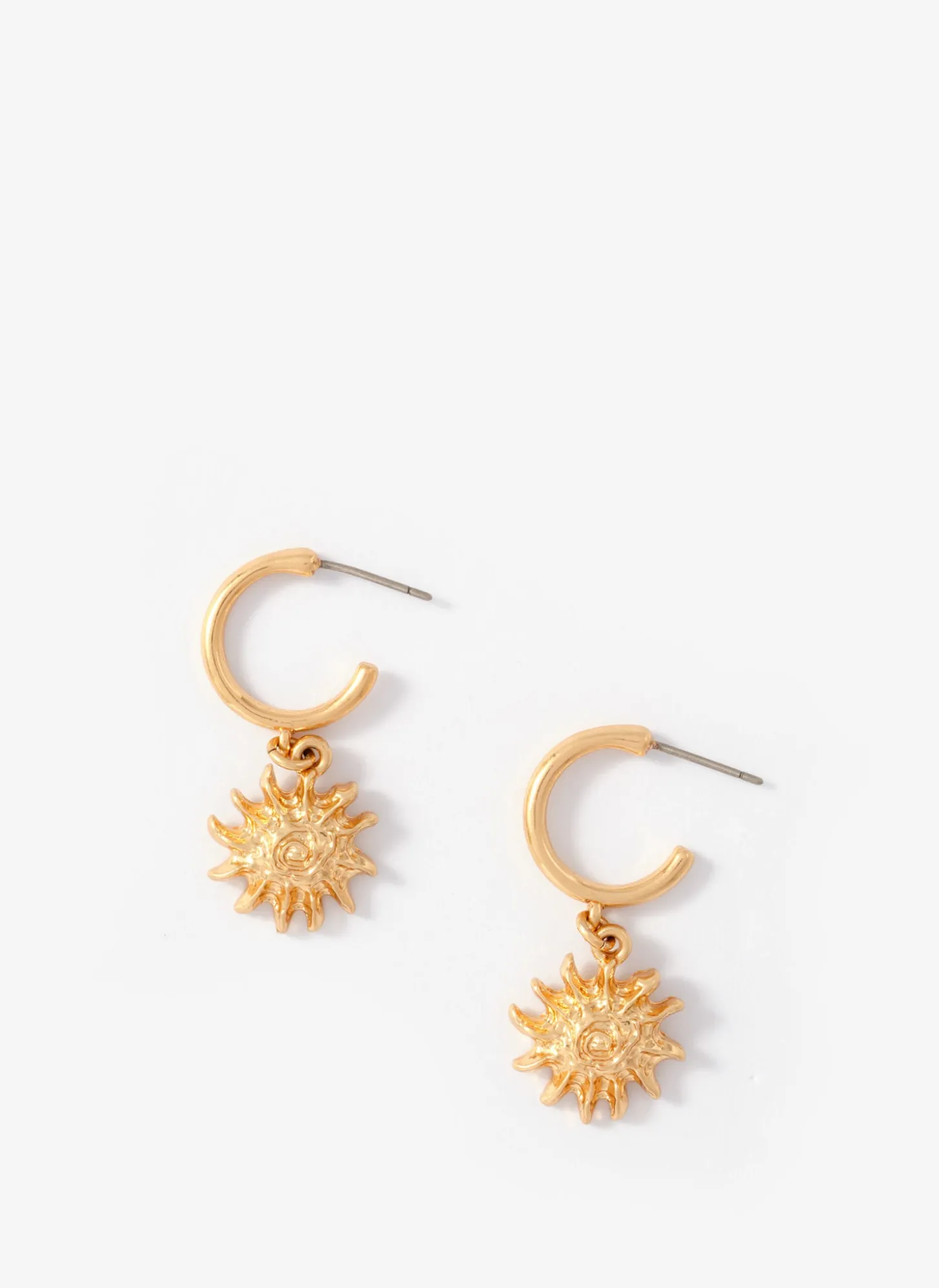 Gold Tone Mini Sun Earrings