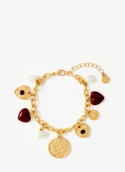 Gold Tone Multi Charm Bracelet