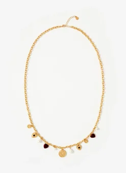 Gold Tone Multi Charm Necklace