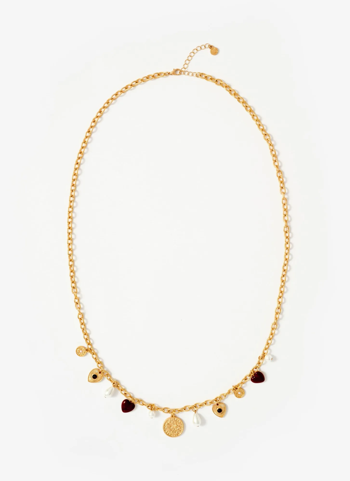Gold Tone Multi Charm Necklace