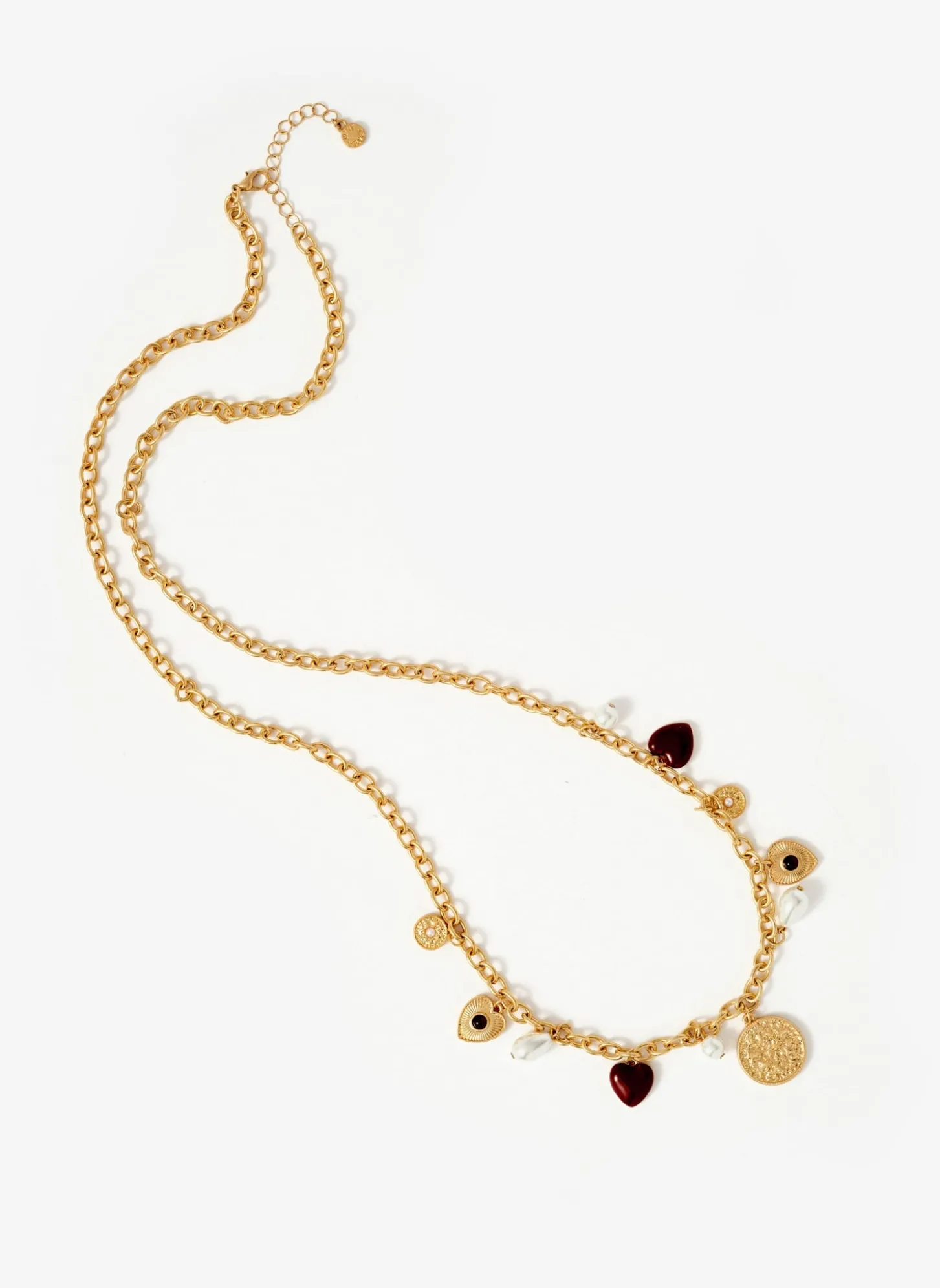 Gold Tone Multi Charm Necklace