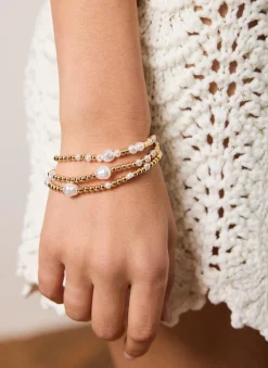 Gold Tone Pearl Multi Friendship Bracelets
