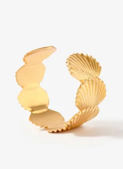 Gold Tone Shell Open Cuff