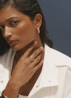 Gold Tone Shell Ring Set
