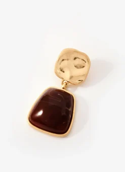 Gold Tone Stone Earrings
