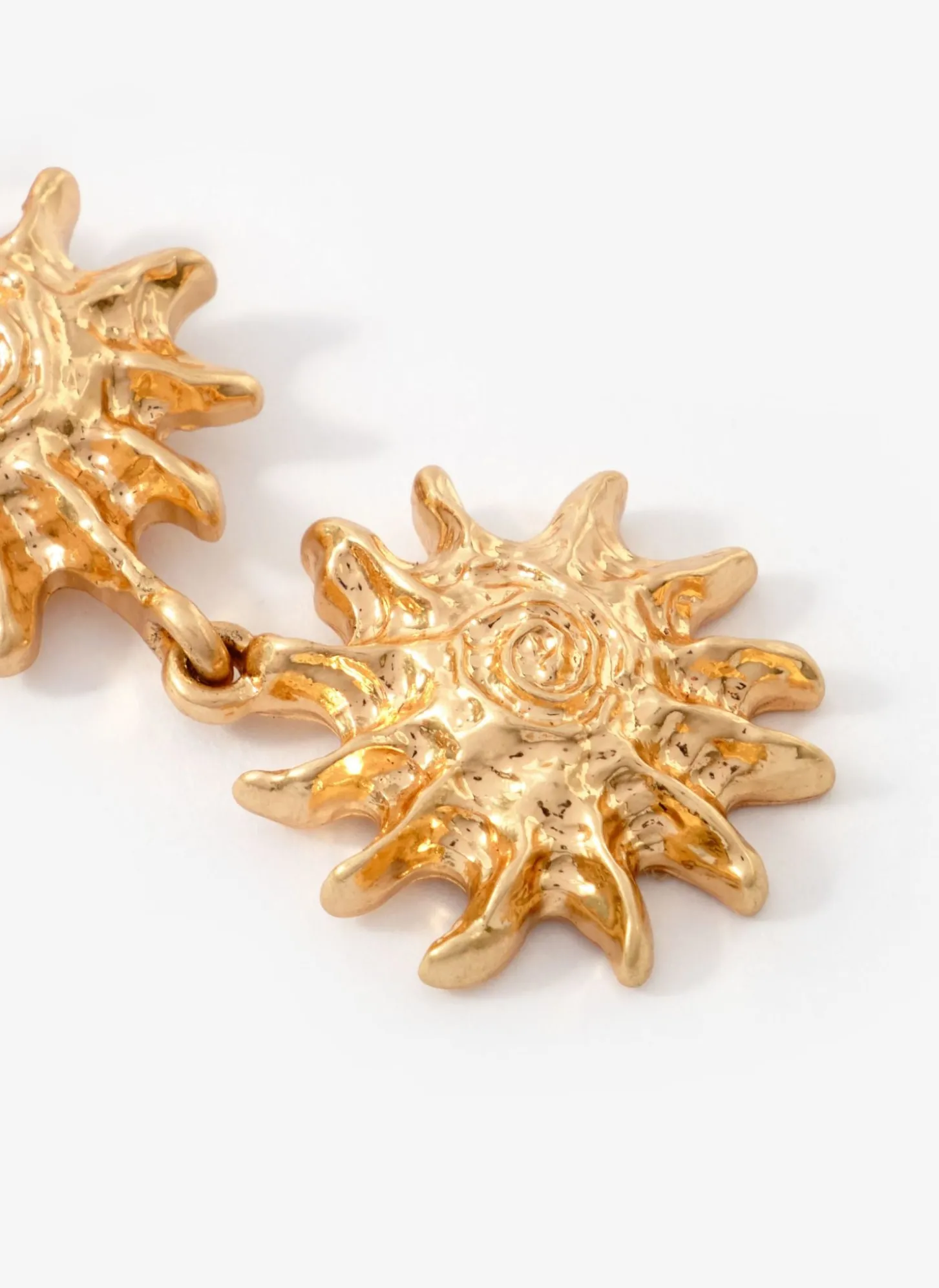 Gold Tone Sun Drop Earrings