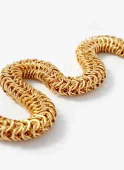 Gold Tone Textured Chain Necklace