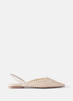 Grace Cream Woven Ballet Flats