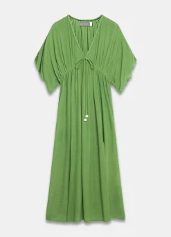 Green Cotton Beach Maxi Dress