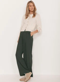 Green Tailored Wide Trousers