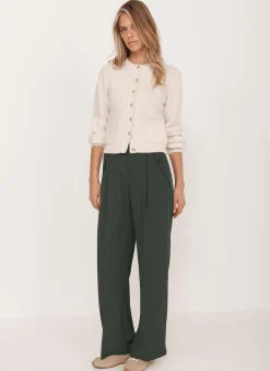 Green Tailored Wide Trousers