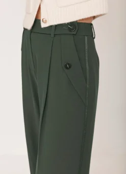 Green Tailored Wide Trousers