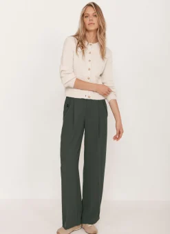 Green Tailored Wide Trousers