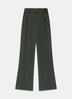 Green Tailored Wide Trousers