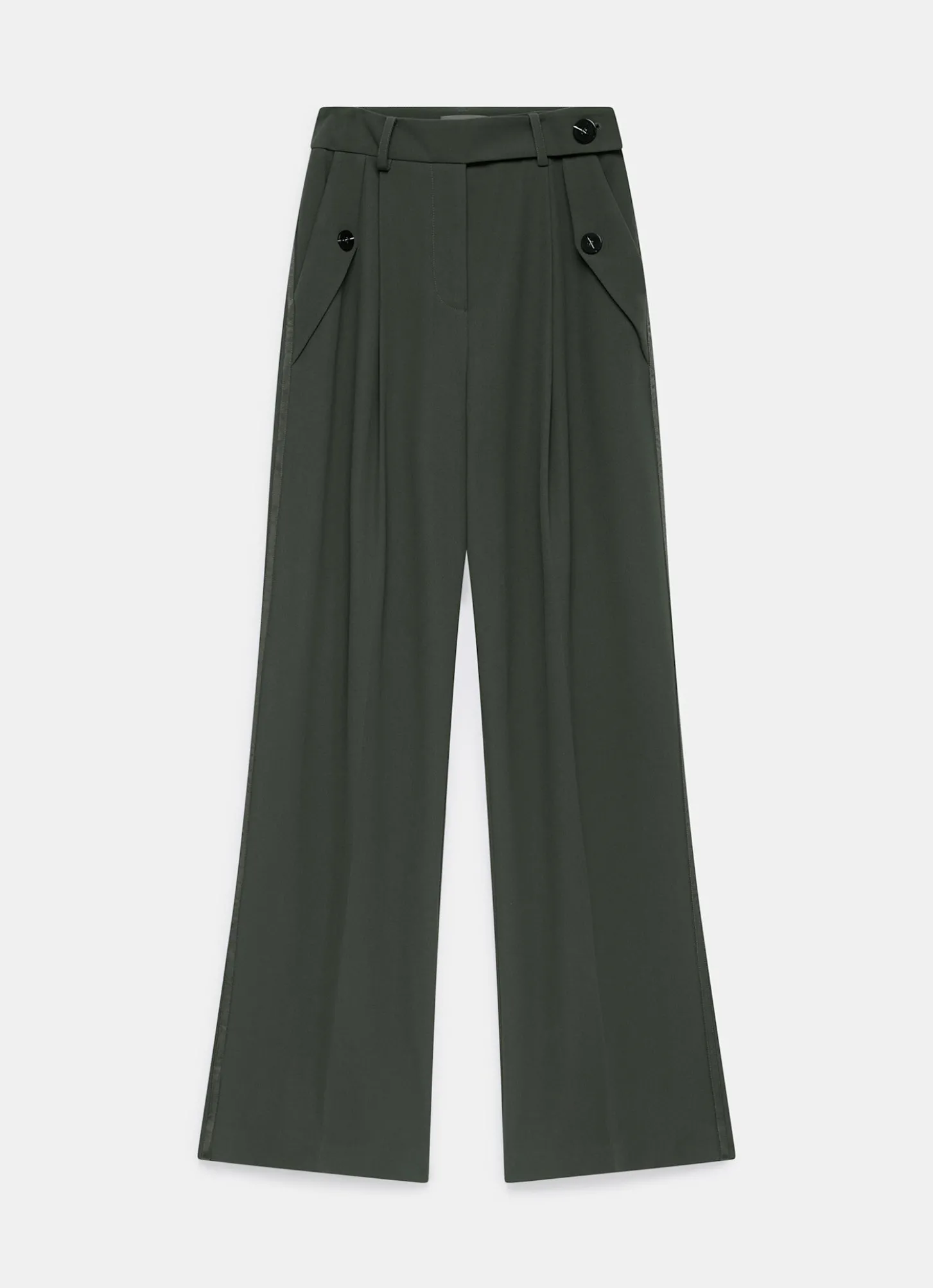 Green Tailored Wide Trousers