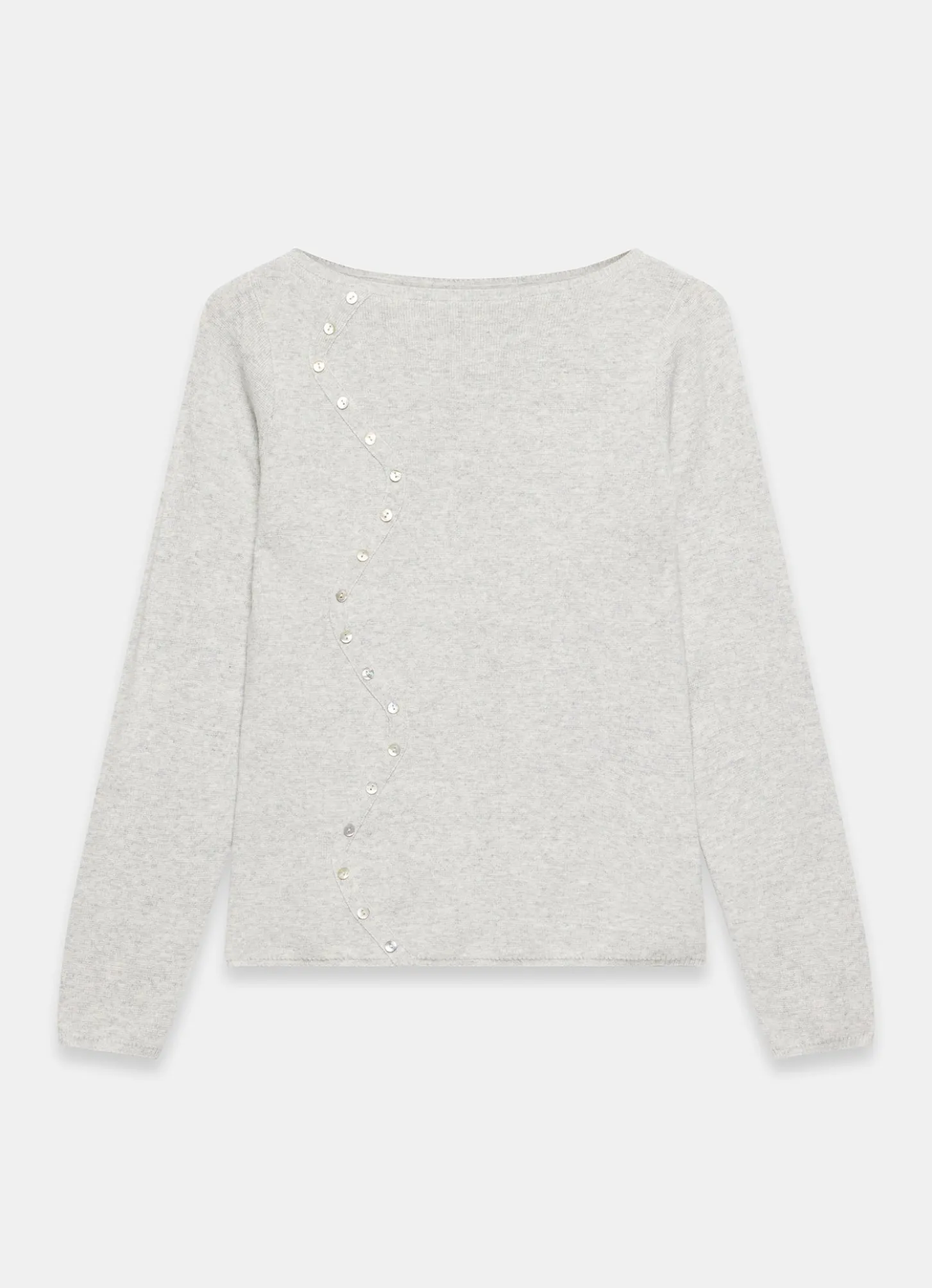 Grey Button Detail Knit Top