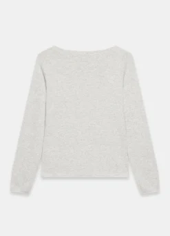 Grey Button Detail Knit Top