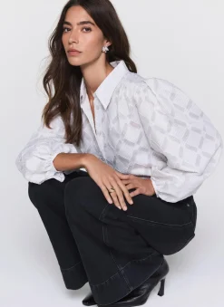 Grey Diamond Striped Jacquard Shirt