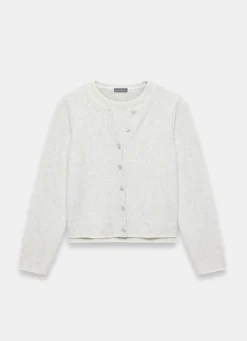 Grey Double Layer Knit Cardigan