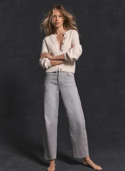 Grey Tapered Barrel Leg Jeans
