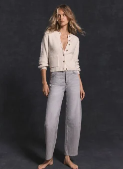 Grey Tapered Barrel Leg Jeans