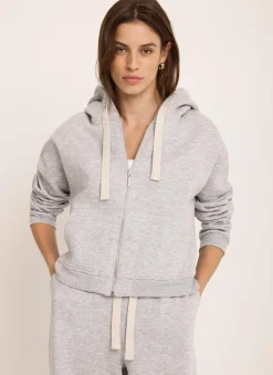 Grey Zip Front Hoodie