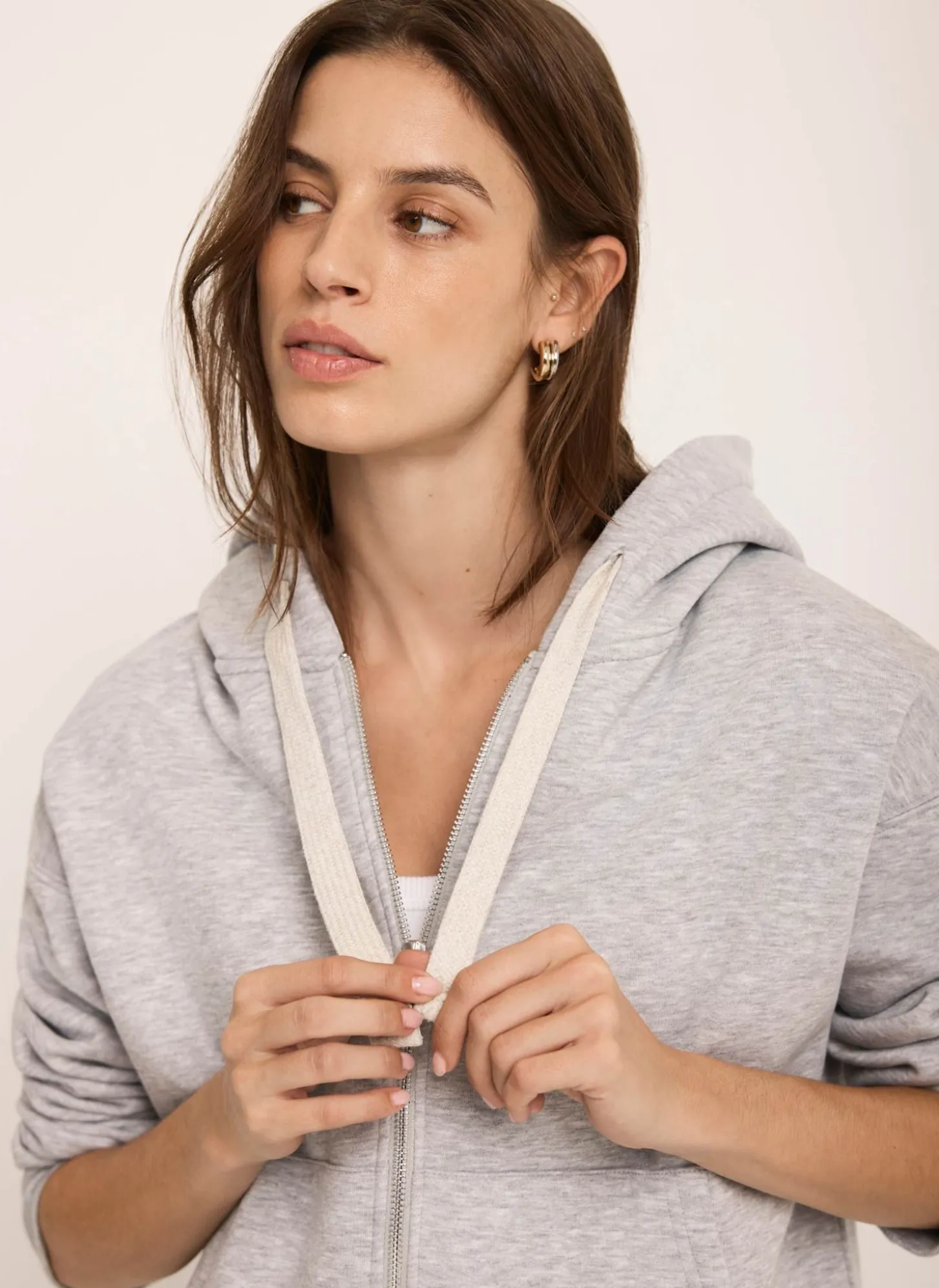 Grey Zip Front Hoodie