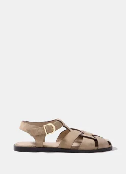 Hadley Neutral Suede Fisherman Sandals