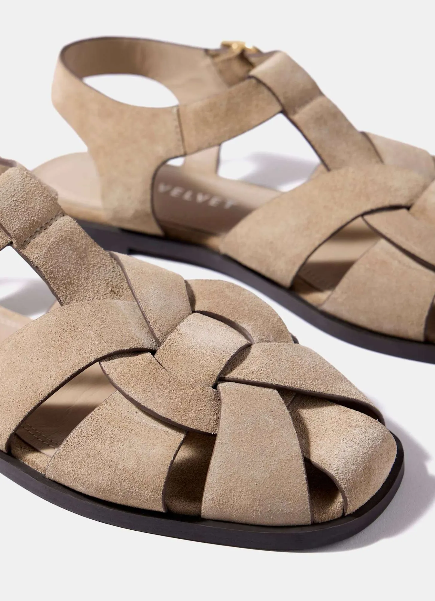 Hadley Neutral Suede Fisherman Sandals