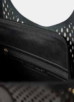 Harlow Black Leather Tote Bag