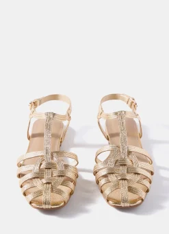 Hollie Gold Fisherman Flat Sandals