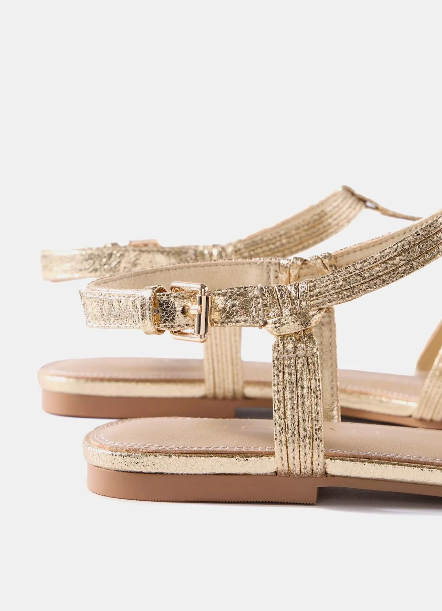 Hollie Gold Fisherman Flat Sandals