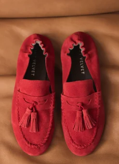 Indie Red Suede Loafers