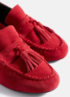 Indie Red Suede Loafers